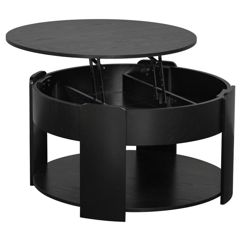 Round Lift Top Coffee Table With Hidden Storage