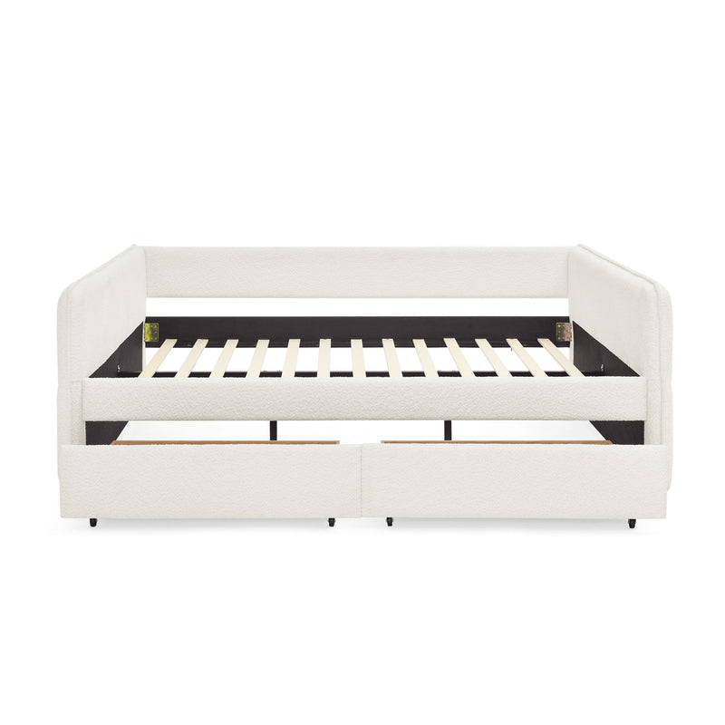 Upholstered Daybed & 2 Drawers