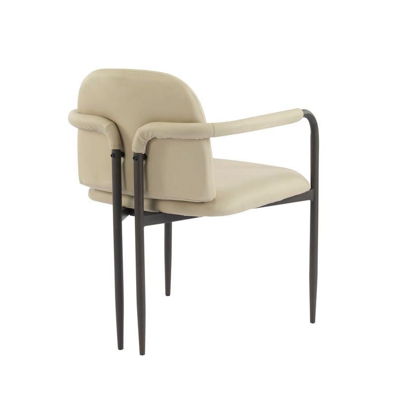 Modern Dining Chair (Set of 2) With Iron Frame - Espresso / Khaki