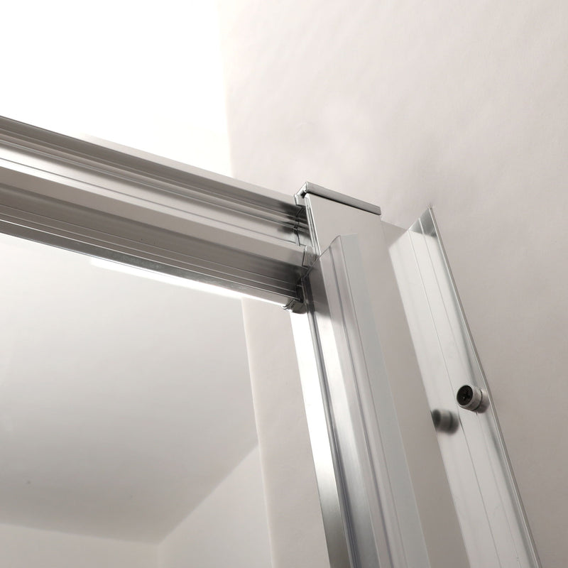 Single Sliding Bypass Shower Door, Tempered Glass Enclosure