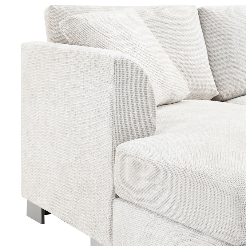 Modern Cloud Sectional Sofa L Shaped Luxury Couch Set With 2 Free Pillows 4 Seat With Oversized Chaise