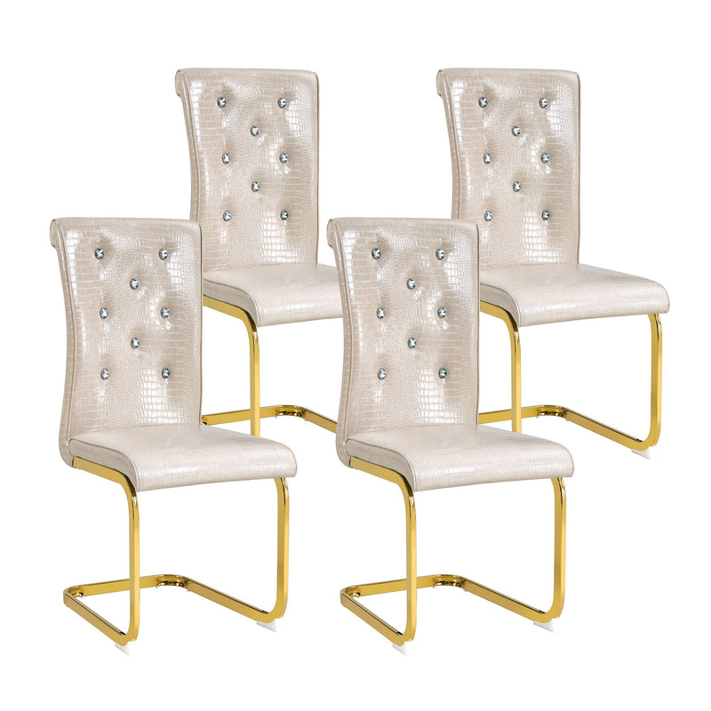 Elegant Design Alligator Skin Upholstered Dining Chairs