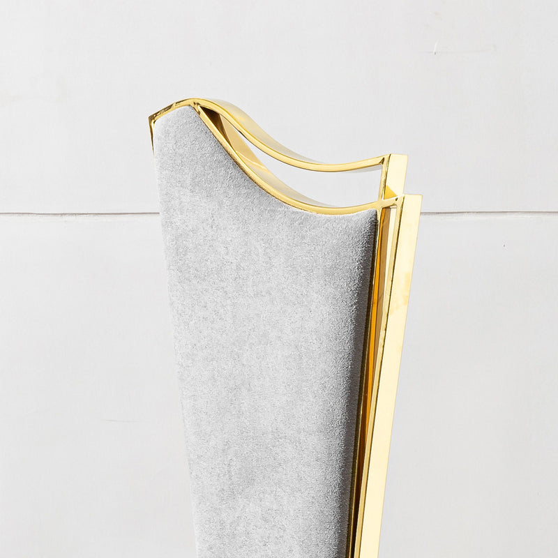 Gorgeous Streamlined High Back Fabric Stainless Steel Dining Chair (Set of 2) - Gold