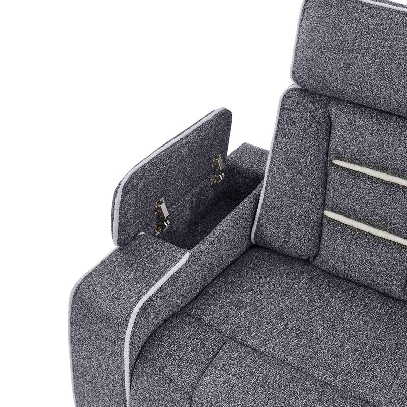 Austin - Console Reclining Loveseat With Storage Arms - Gray