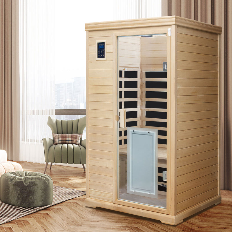 2 Person Far Infrared Hemlock Indoor Sauna Room - Natural