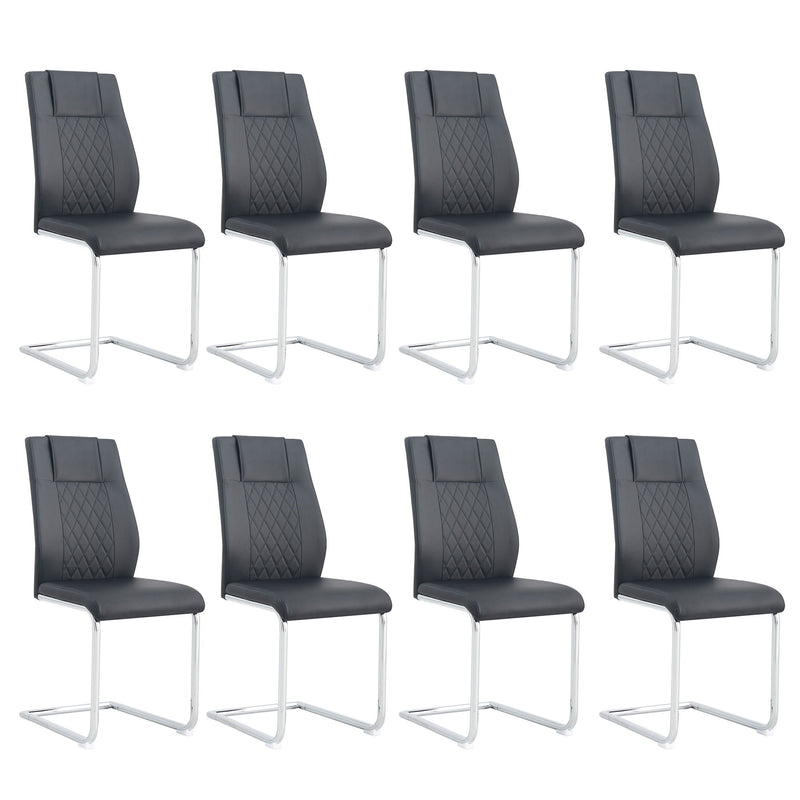 Modern Dining Chairs With Padded Seat, Metal Legs