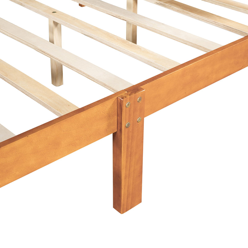 Platform Bed Frame Mattress Foundation Sleigh Bed With Headboard / Footboard / Wood Slat Suppor