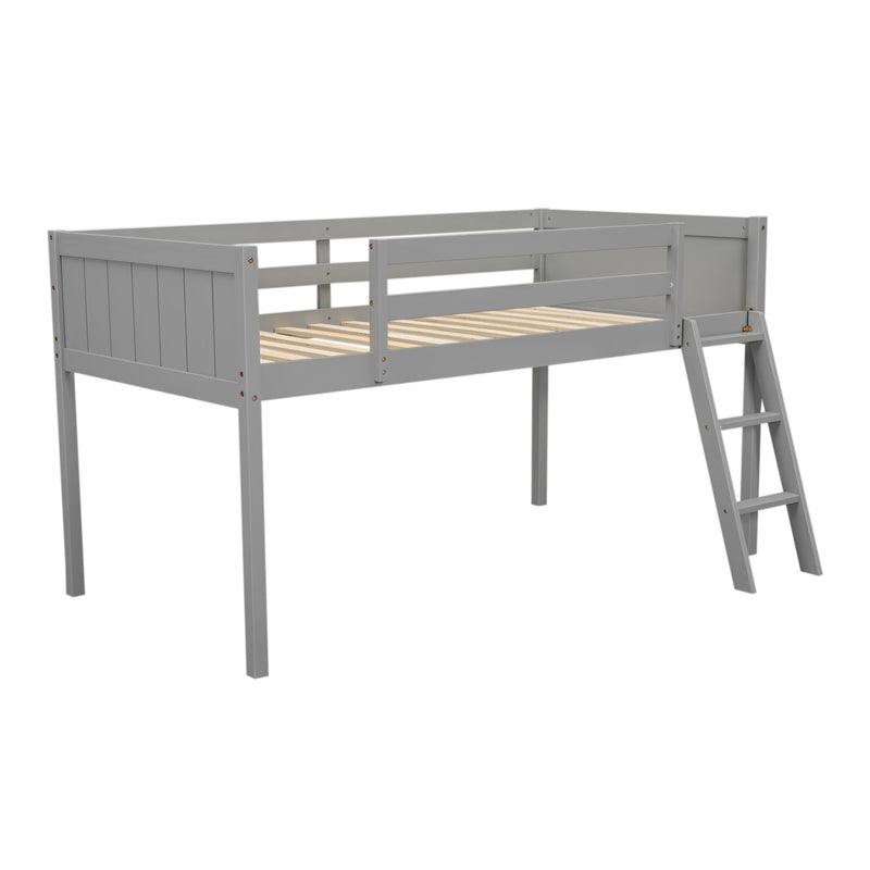 Low Loft Bed With Adjustable Ladder