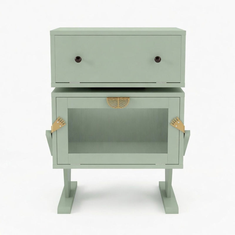 Robot LED Nightstand With 360° Rotating Drawer