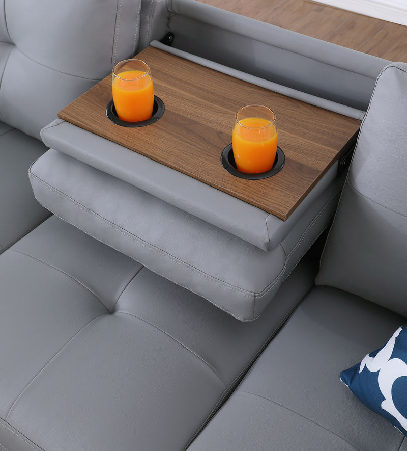 Irine - Sectional Sofa With Ottoman - Gray