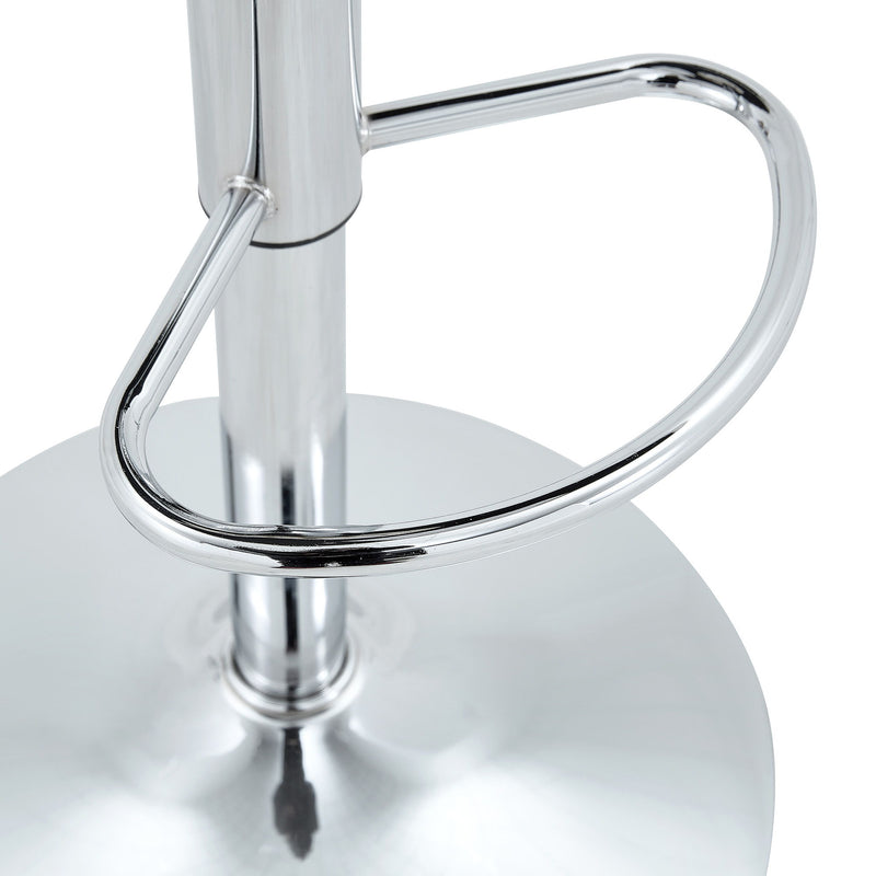 Adjustable Swivel Bar Chair With High Back Support For Kitchen Counter (Set of 2) - White / Silver