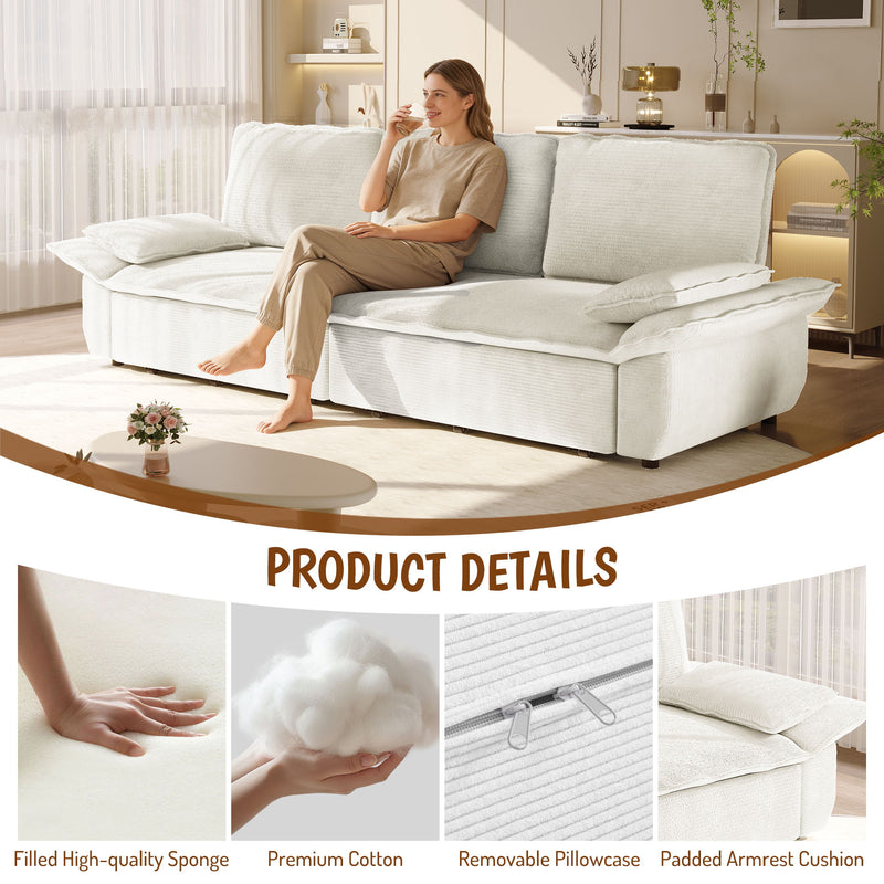 King Size Pull Out Sofa Bed, 3 In 1 Convertible Multifunctional