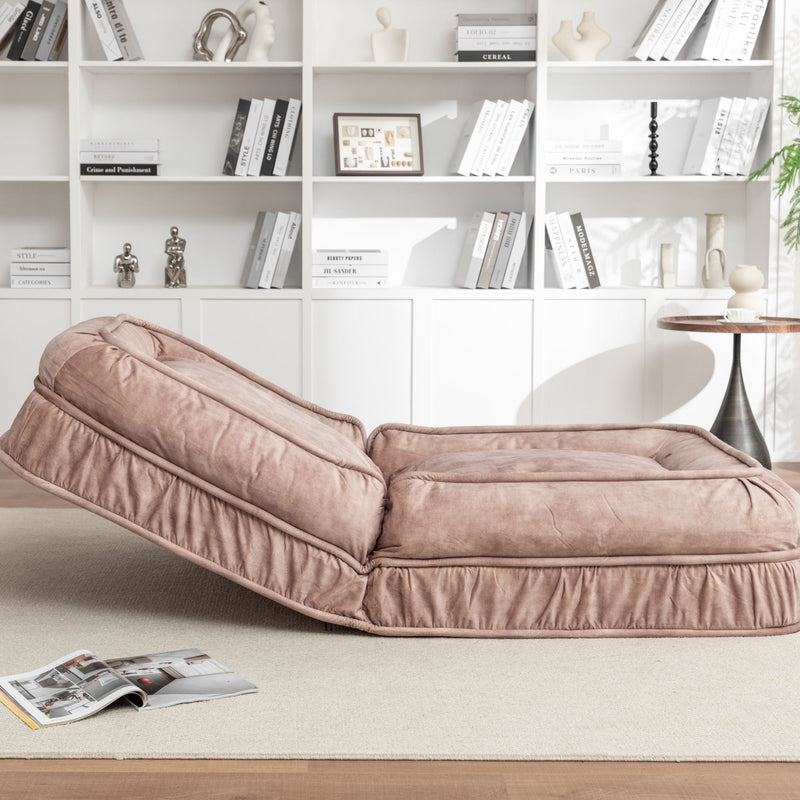 Upholstered Human Dog Bed And Pets, Bean Bag Floor Sofa With Massage Pillow, 5 Adjustable Positions & 2 Soft Pillows