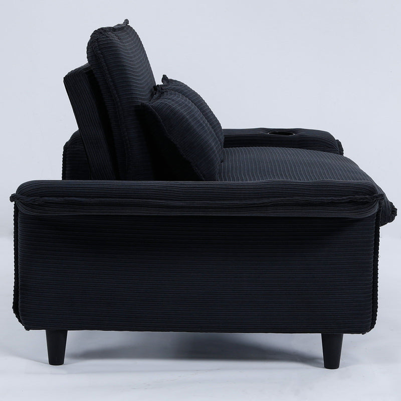 Modern Fabric Multi-Functional Sofa Bed With Adjustable Armrests And Backrests