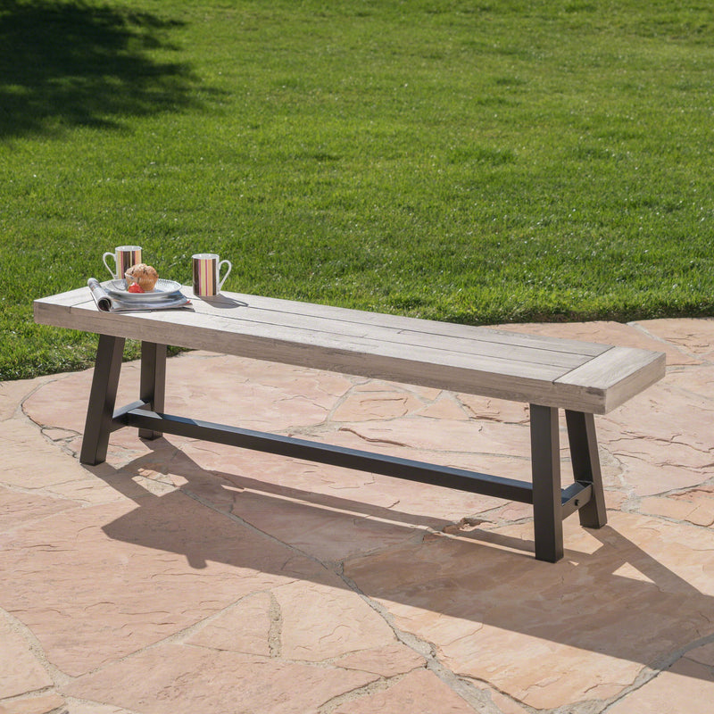 Tranquilizer - Outdoor Acacia Wood Bench With Slat Panel Design