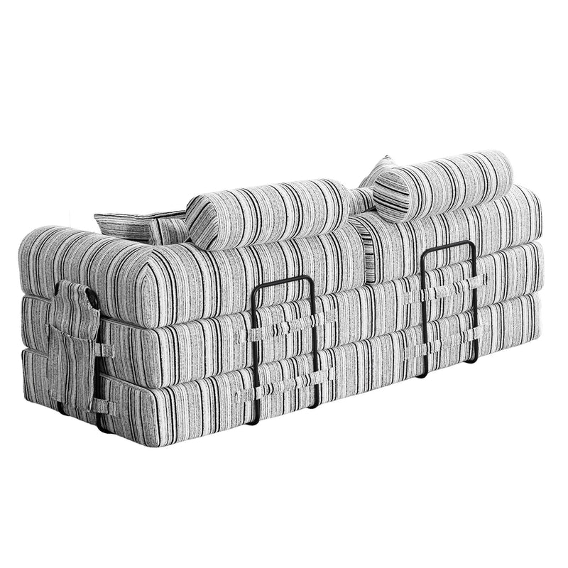 Convertible Sleeper Sofa Bed With High Density Compressed Sponge, Upholstered Couch For Living Room