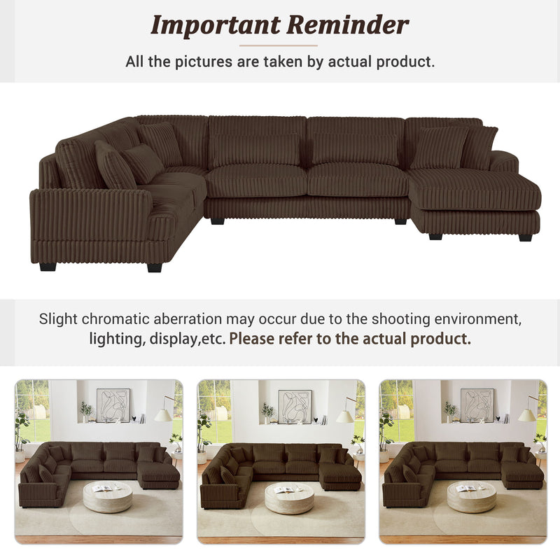 U - Sectional Sofa With Chaise Lounge, Oversized Living Room Couch