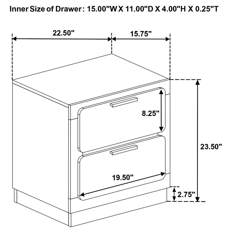 Sophia - 2 Drawer Nightstand