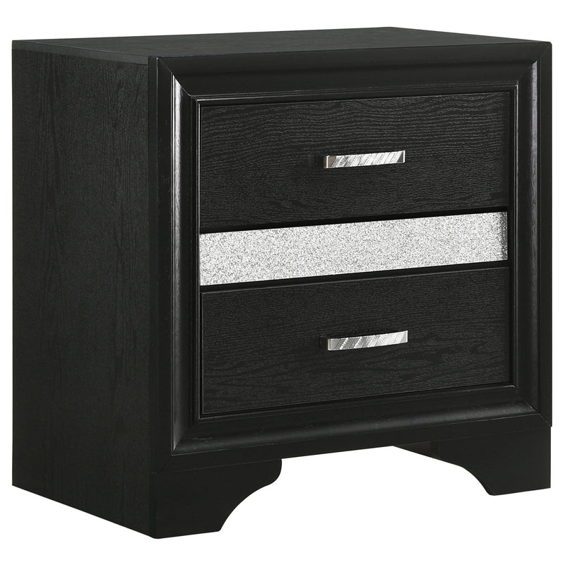 Transitional 2 Drawer Nightstand With Hidden Jewelry Tray