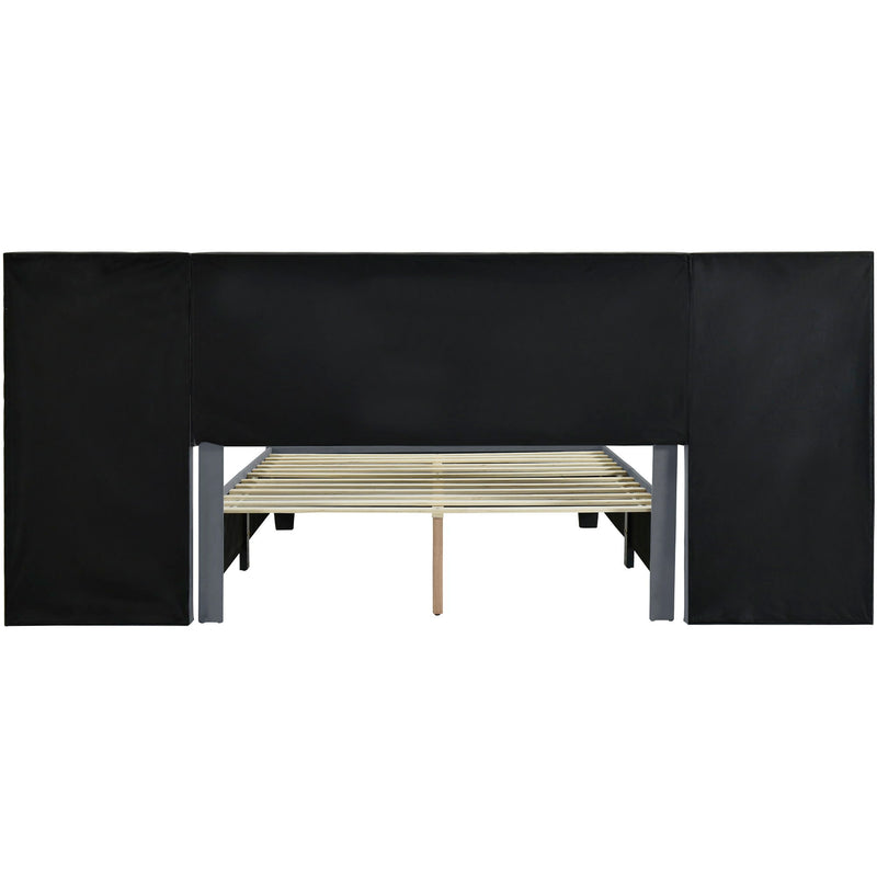 Upholstered Platform Bed With Big Headboard