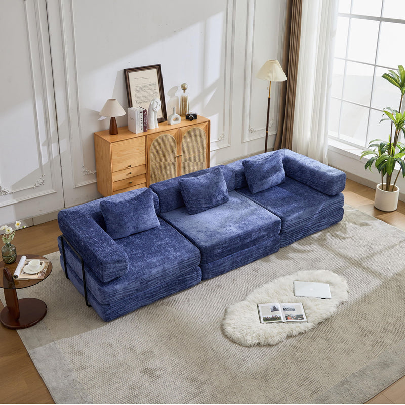 Convertible Floor Sofa Bed, Boneless Modular Sectional Sofa For Living Room