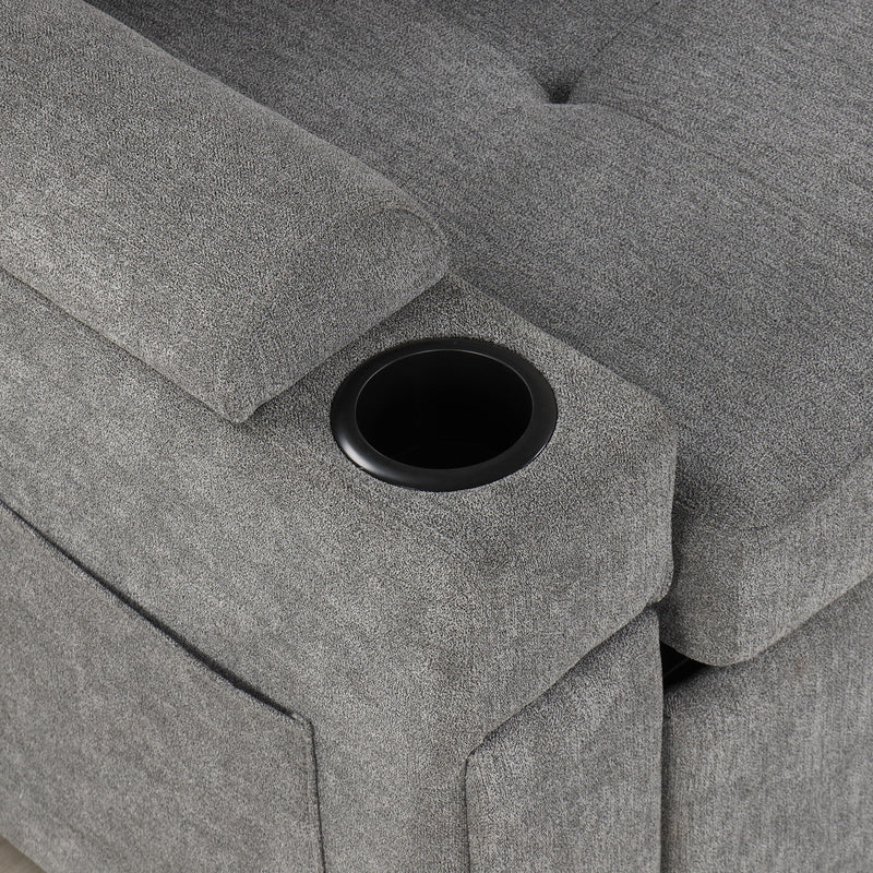 Convertible L Shaped Sofa Couch With Storage, Cup Holders, USB Ports
