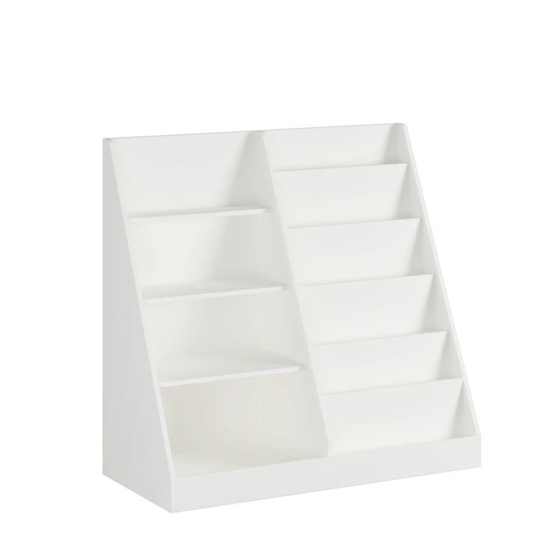 Bookshelf And Toy Storage Organizer, 4 Tier Bookcase With Display Stand For Playroom
