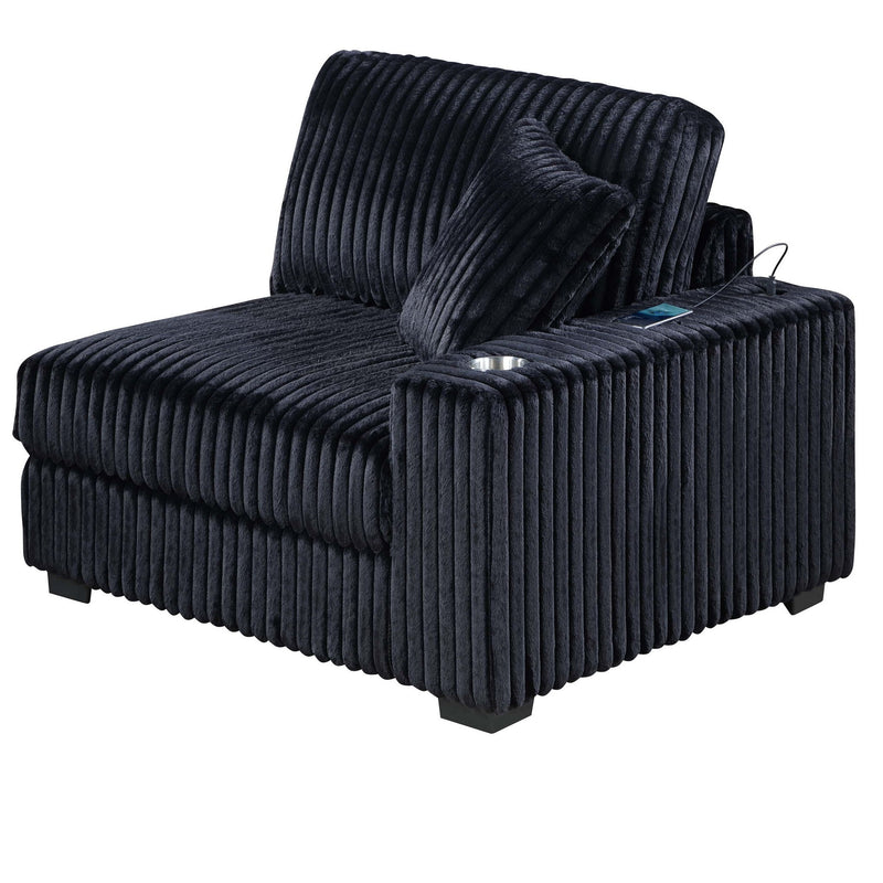 Contemporary Style Modular Sectional Sofa Set With USB, Cup Holder