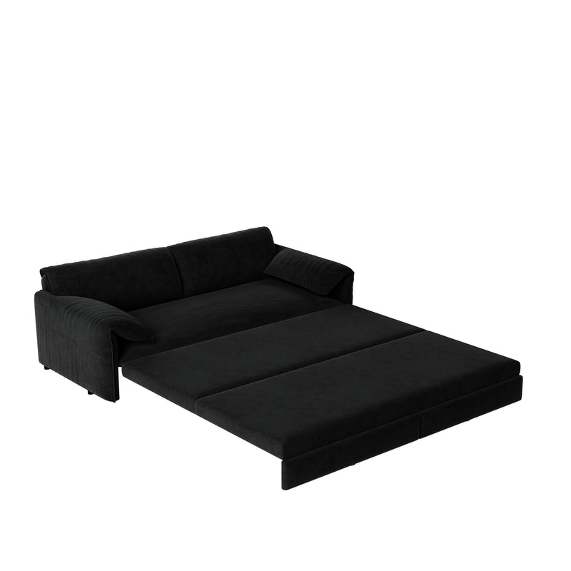 Queen Pull Out Sofa Bed With Side Storage