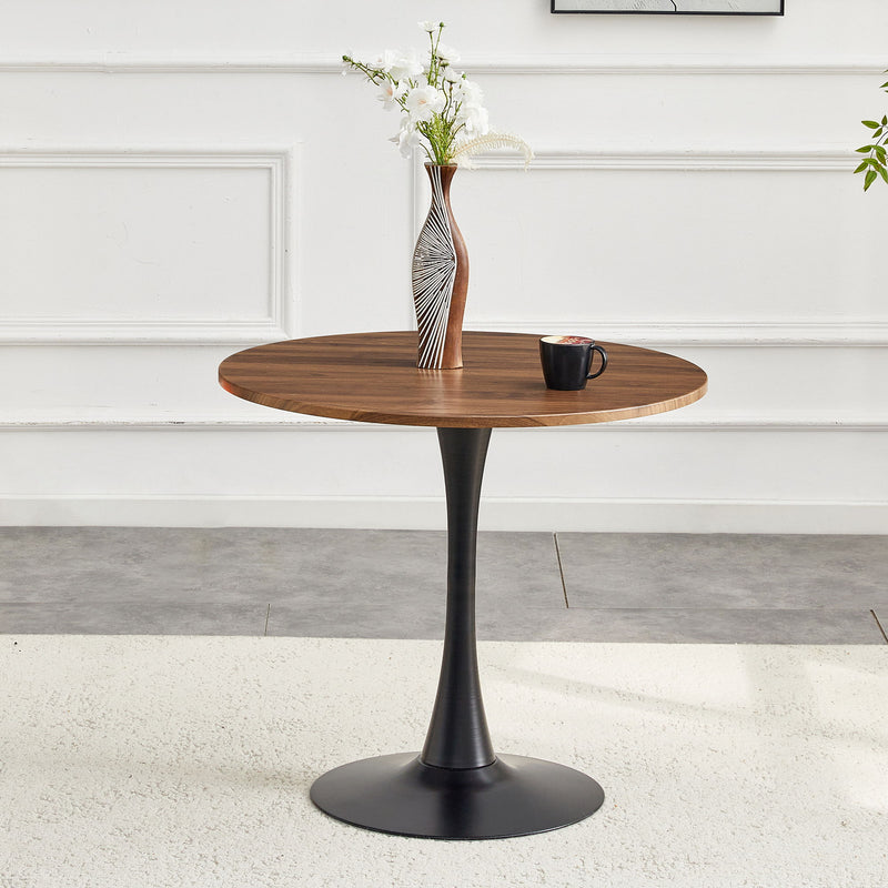 Round Dining Table For Kitchen - Black / Walnut