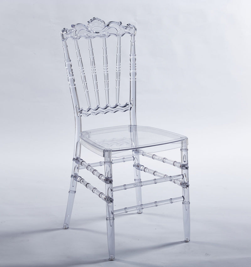 Dining Chair With Plastic Seat, Welding Chair (Set of 4) - Transparent