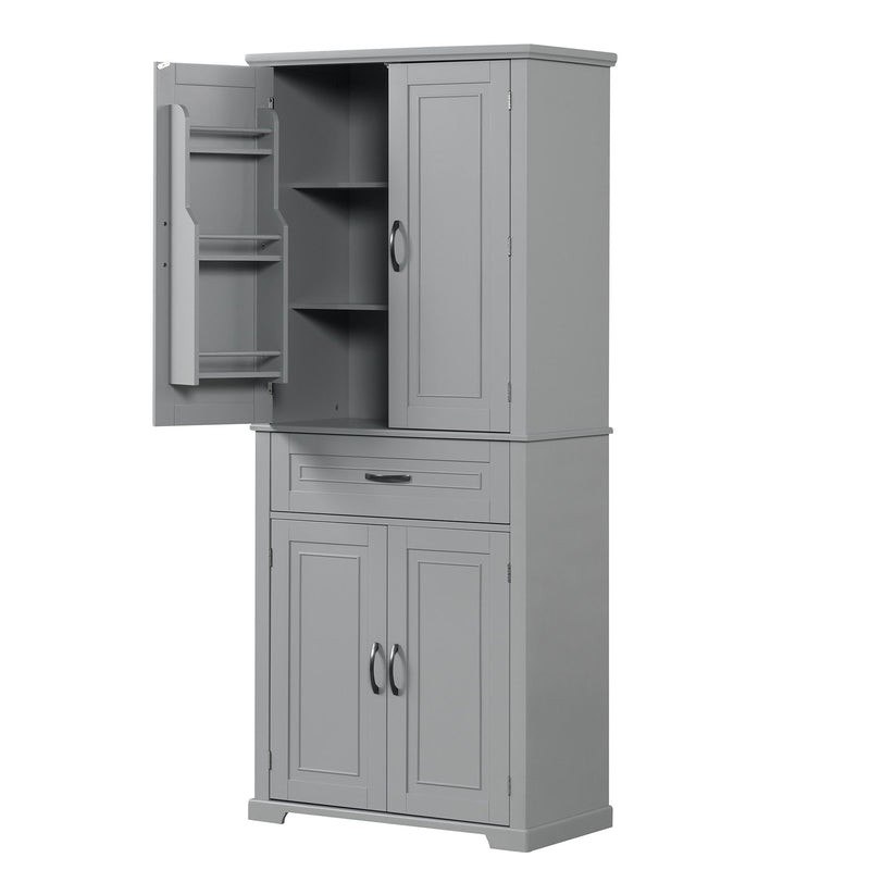Bathroom Storage Cabinet With Doors And Drawer, Adjustable Shelf