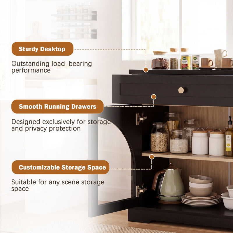 Modern Sideboard Cabinet With 1 Drawer And 2 Arched Doors