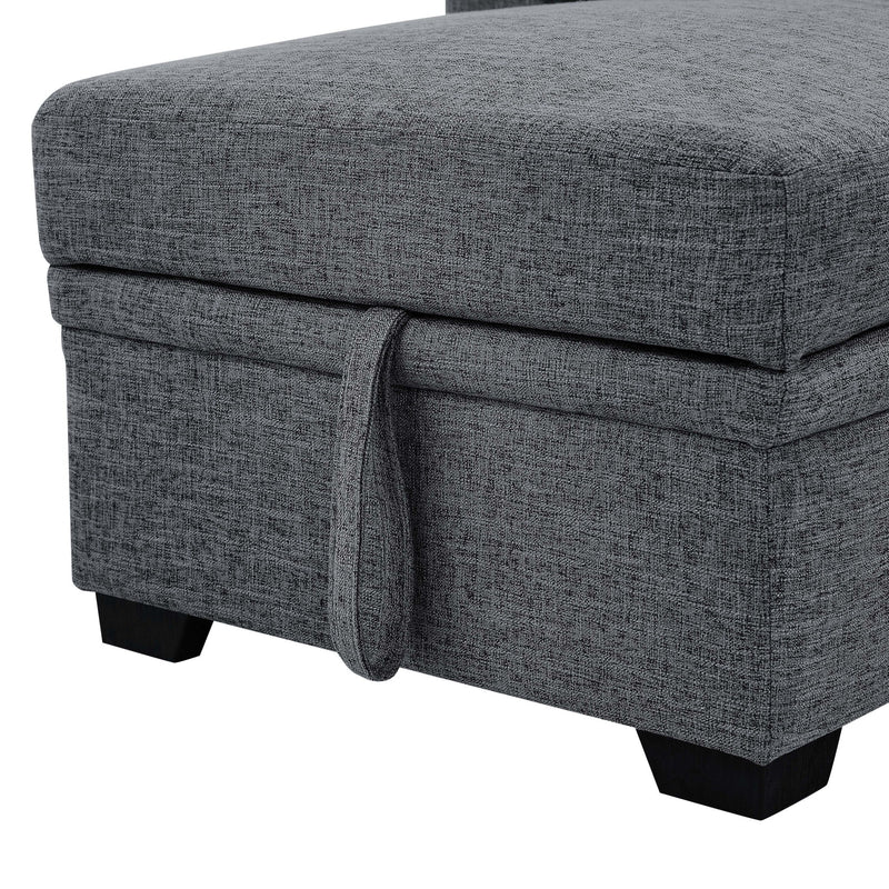 Upholstered Sectional & Pull Out Bed And Chaise Storage