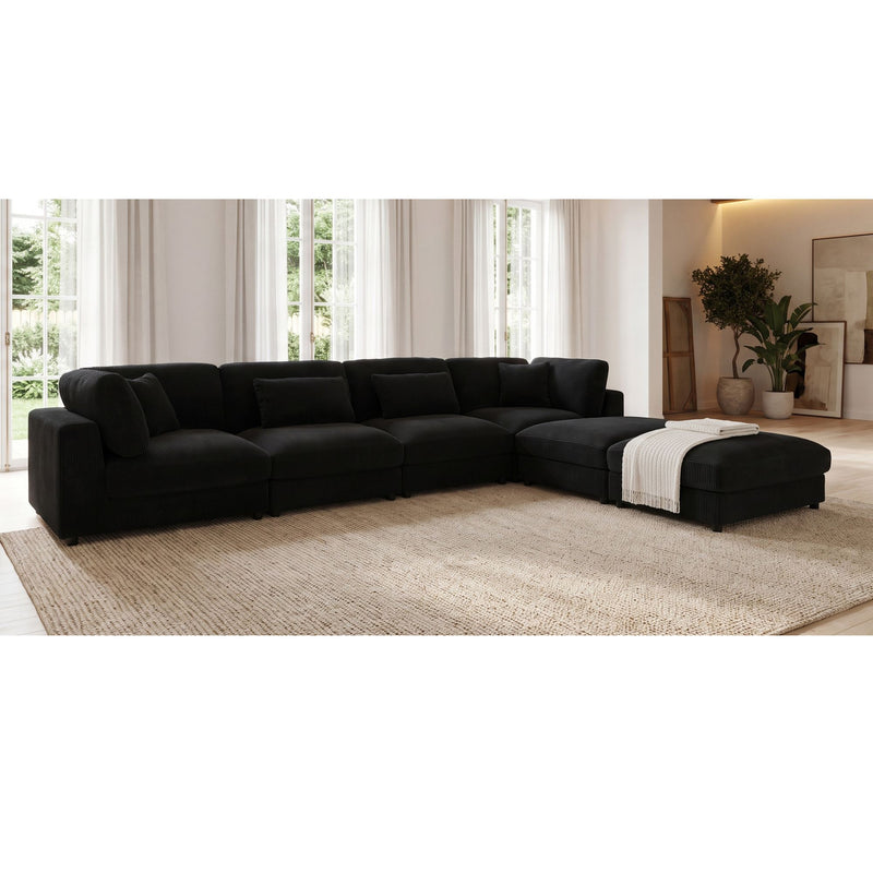 Upholstered Modular Sectional & Custom Configuration And Toss Pillows