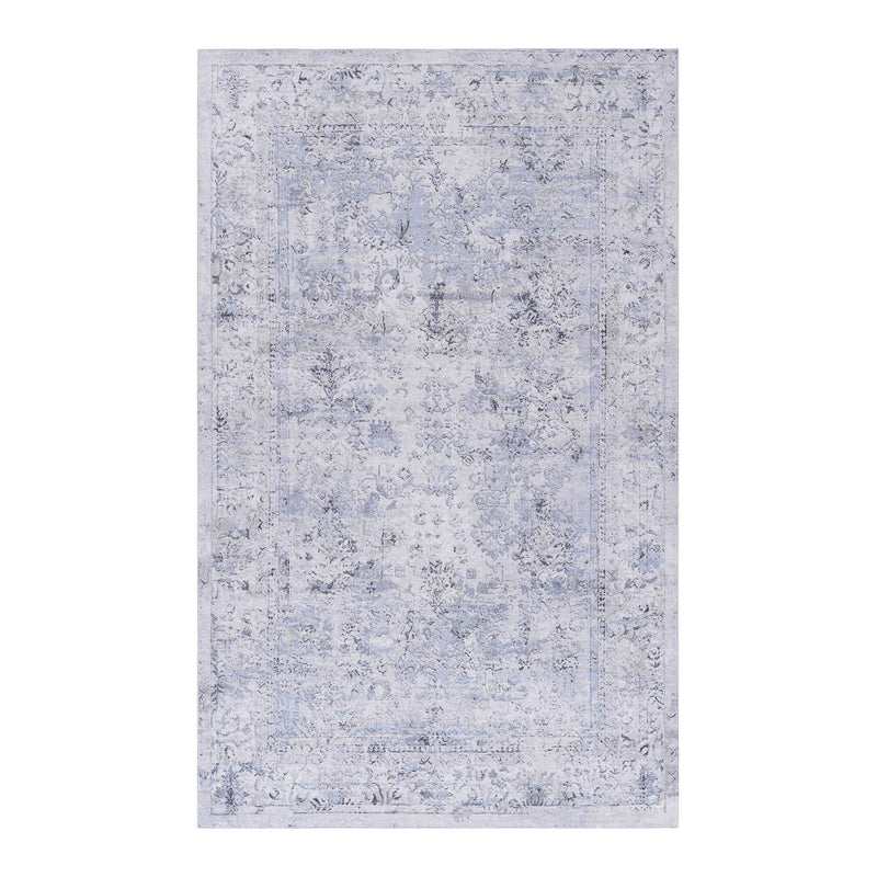 Maval - 8' X 10' Washable Area Rug - Blue / Cream