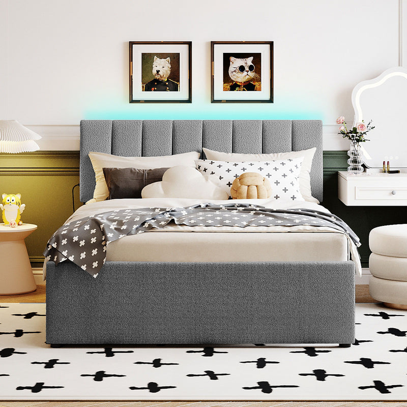 Upholstered Platform Bed With Trundle