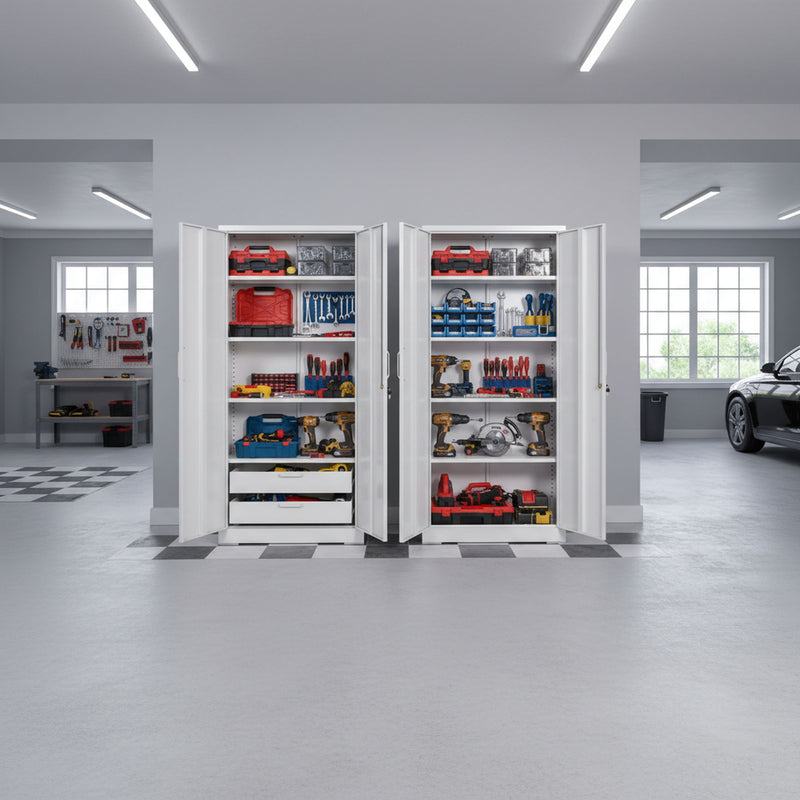 Ironclad - Storage Cabinet With Locking Doors And 4 Adjustable Shelves