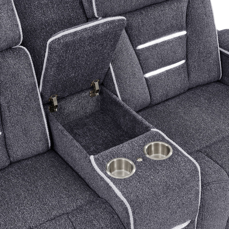 Austin - Recliner With Storage Arms - Gray
