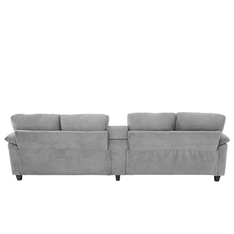 Modern U - Shaped Sectional Sofa With Storage Ottomans, USB Ports, And Cup Holders