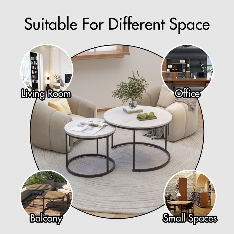 Round Nesting Coffee Table (Set of 2)