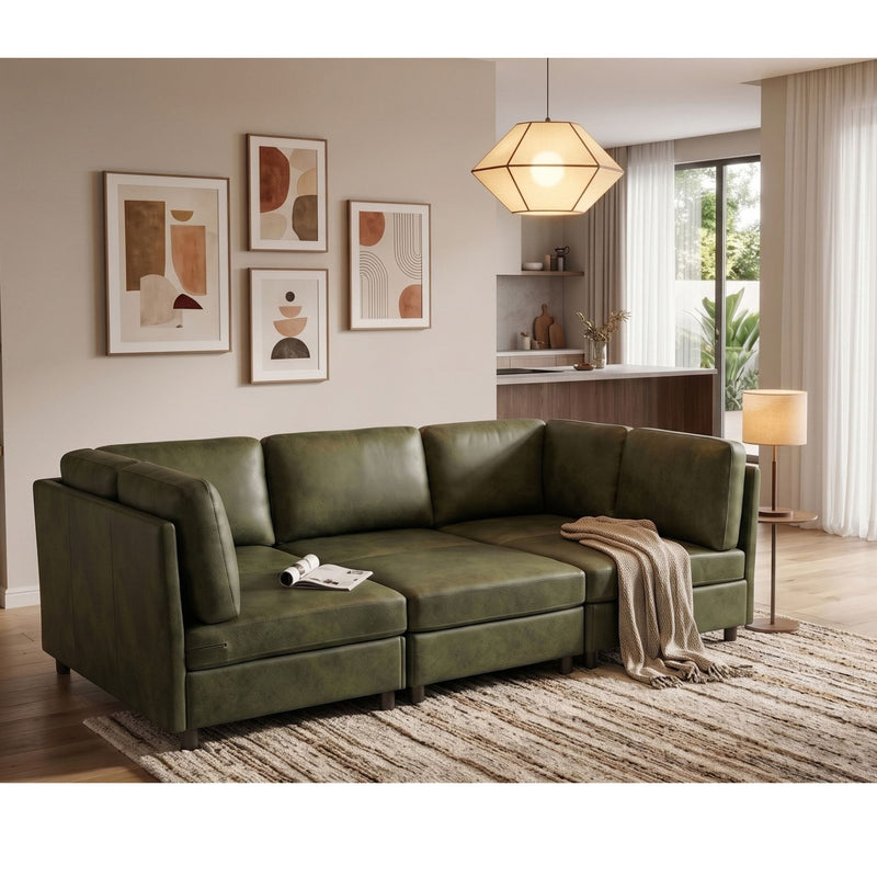 Upholstered Modular Sectional With Custom Configuration And Removable Cushions