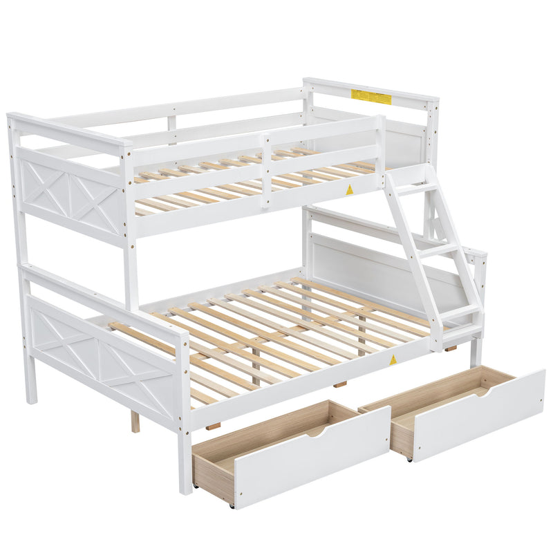 Bunk Bed With Ladder And Safety Guardrail