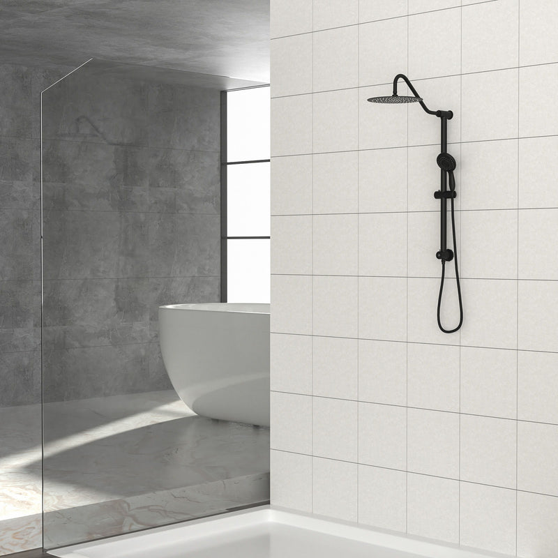 Shower System With 5 Function Rain Hand Shower And Slide Bar Combo