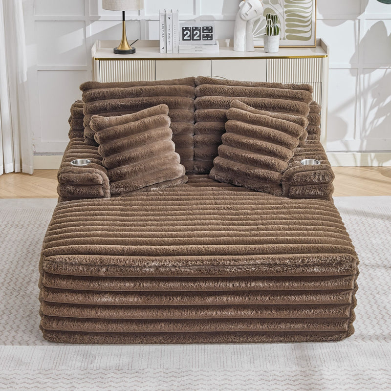 Oversized Chaise Lounge Chair Indoor With Pillows For Living Room