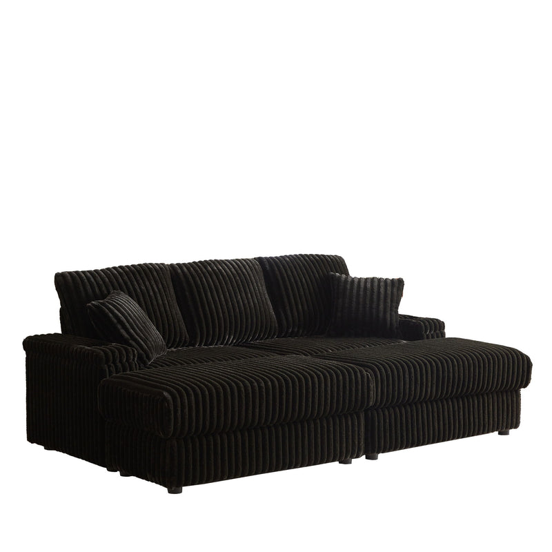 3 Seater Sofa With 2 Ottomans For Living Room