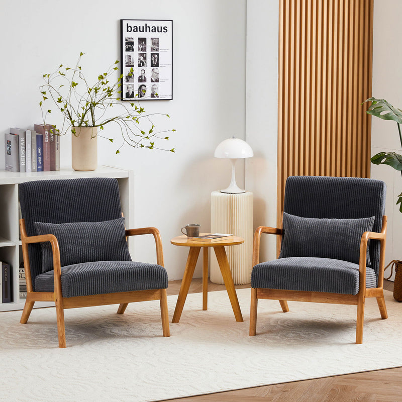 Accent Arm Chair With Pillow Upholstered