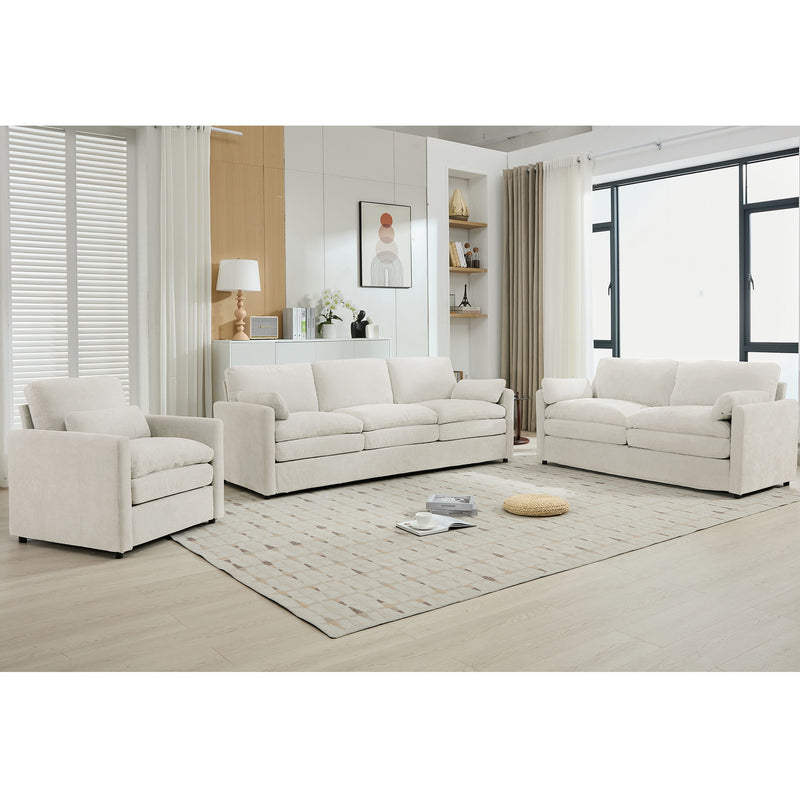 Cozy Upholstered Sofa Set For Living Room