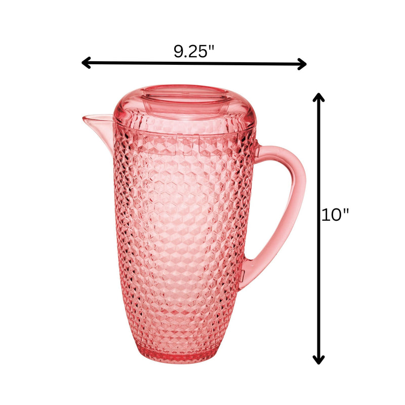Diamond Cut Unbreakable Plastic Water Pitcher With Lid