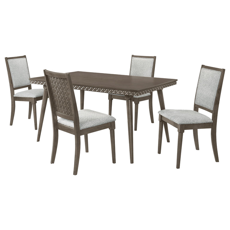 Perkins - 5 Piece Rectangular Dining Set With Chairs - Dark Brown